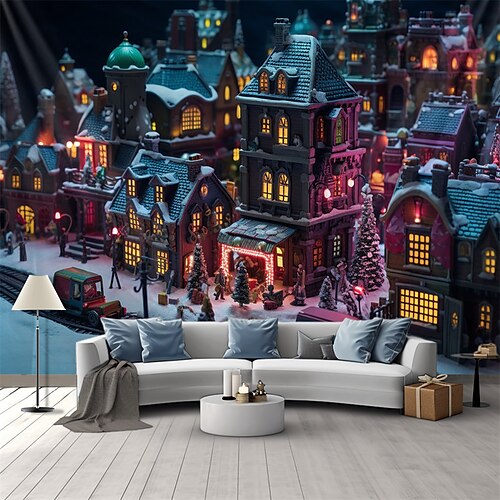 Navidad cyberpunk ciudad colgante tapiz arte de la pared Navidad gran tapiz mural decoración fotografía telón de fondo manta cortina hogar dormitorio sala de estar decoración
Navidad cyberpunk ciudad colgante tapiz arte de la pared Navidad gran tapiz mural decoración fotografía telón de fondo manta cortina hogar dormitorio sala de estar decoración