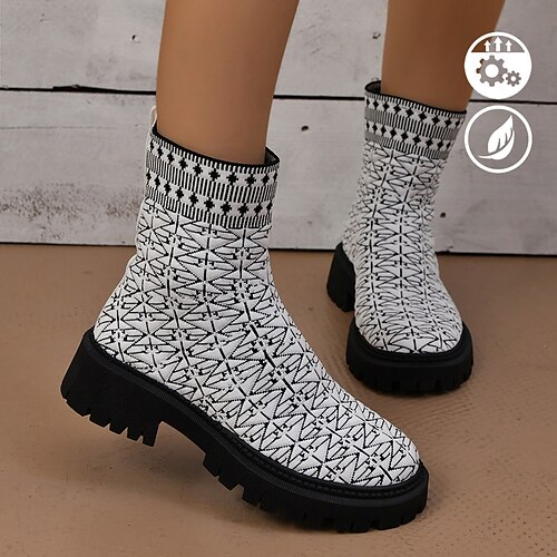 Mulheres Botas Imprimir sapatos Botas com salto Meias Botas Diário Geométrica Inverno Sem Salto Ponta Redonda Dedo Fechado Moda Básico Casual Tecido Mocassim Preto Branco
Mulheres Botas Imprimir sapatos Botas com salto Meias Botas Diário Geométrica Inverno Sem Salto Ponta Redonda Dedo Fechado Moda Básico Casual Tecido Mocassim Preto Branco