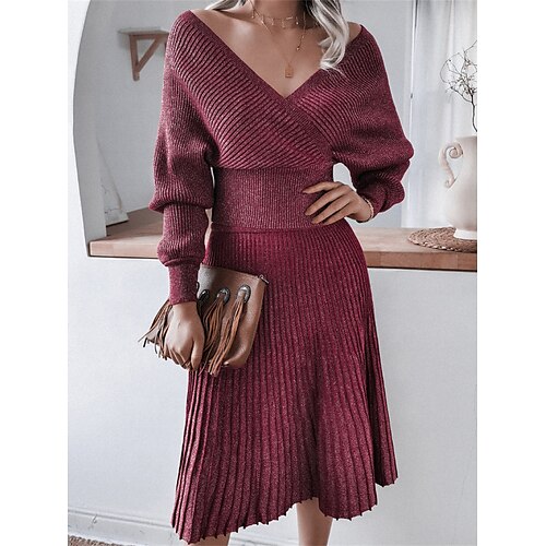 Mujer Conjuntos de suéter Escote en Pico Estriado Tejer Acrílico De Punto Otoño Invierno Largo Exterior Diario Festivos Moda Ropa de calle Sensual Manga Larga Color sólido Rosa Vino Albaricoque
Mujer Conjuntos de suéter Escote en Pico Estriado Tejer Acrílico De Punto Otoño Invierno Largo Exterior Diario Festivos Moda Ropa de calle Sensual Manga Larga Color sólido Rosa Vino Albaricoque