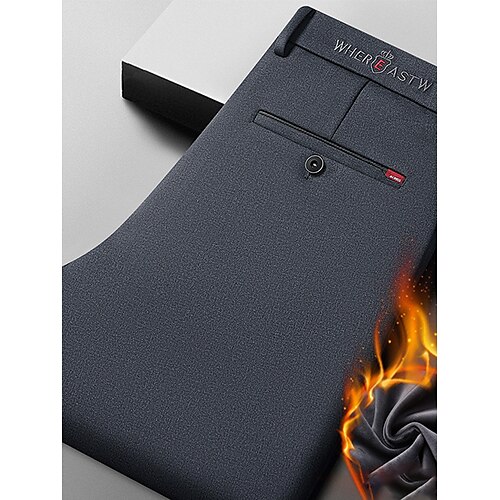 Men's Dress Pants Fleece Pants Winter Pants Trousers Suit Pants Pocket Plain Comfort Breathable Outdoor Daily Going out Fashion Casual Black Dark Blue
Men's Dress Pants Fleece Pants Winter Pants Trousers Suit Pants Pocket Plain Comfort Breathable Outdoor Daily Going out Fashion Casual Black Dark Blue