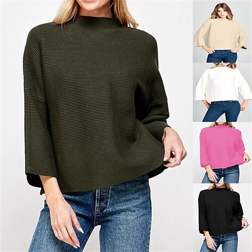 Pull Femme A côtes Tricoter Mao Fil Guipé Tricoté Automne Hiver Normal Extérieur du quotidien Sortie Mode Vêtement de rue Décontractées Manches 3/4 Couleur unie Noir Blanche Vert Véronèse S M L
Pull Femme A côtes Tricoter Mao Fil Guipé Tricoté Automne Hiver Normal Extérieur du quotidien Sortie Mode Vêtement de rue Décontractées Manches 3/4 Couleur unie Noir Blanche Vert Véronèse S M L