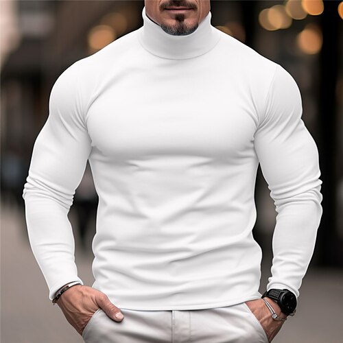 Homens Camiseta T-shirt Camisa de manga longa Tecido Gola Alta Rua Férias Manga Longa Roupa Moda Designer Básico
Homens Camiseta T-shirt Camisa de manga longa Tecido Gola Alta Rua Férias Manga Longa Roupa Moda Designer Básico