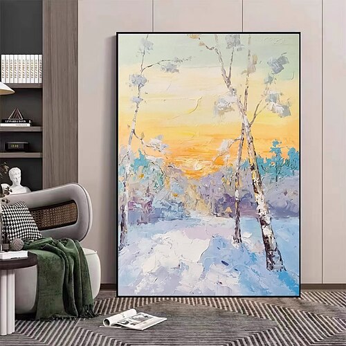 Schneebedeckte Winterbäume mit Sonnenuntergang, handgemaltes großes Wandkunstwerk für den Außenbereich, handgefertigtes schweres strukturiertes Ölgemälde für die Wanddekoration zu Hause,
Schneebedeckte Winterbäume mit Sonnenuntergang, handgemaltes großes Wandkunstwerk für den Außenbereich, handgefertigtes schweres strukturiertes Ölgemälde für die Wanddekoration zu Hause,