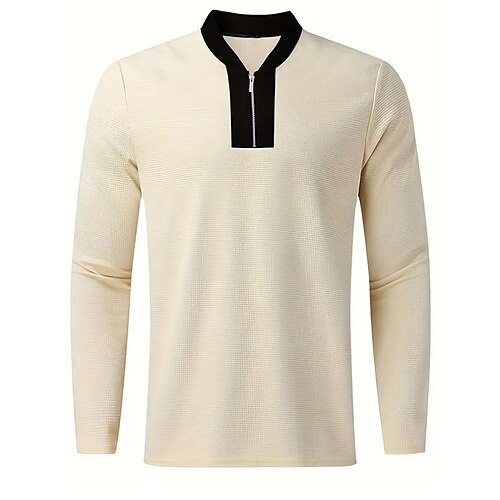 Men's T shirt Tee Waffle Knit Tee Zip Half Shirt Tee Top Long Sleeve Shirt Color Block Quarter Zip Street Vacation Long Sleeve Clothing Apparel Fashion Designer Basic
Men's T shirt Tee Waffle Knit Tee Zip Half Shirt Tee Top Long Sleeve Shirt Color Block Quarter Zip Street Vacation Long Sleeve Clothing Apparel Fashion Designer Basic