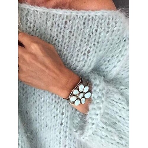 Pull Femme Flou Tricoter Col Ras du Cou Acrylique énorme Automne Hiver Normal Extérieur du quotidien Sortie mode Décontractées Flexible manche longue Couleur unie Jaune Bleu Violet S M L
Pull Femme Flou Tricoter Col Ras du Cou Acrylique énorme Automne Hiver Normal Extérieur du quotidien Sortie mode Décontractées Flexible manche longue Couleur unie Jaune Bleu Violet S M L