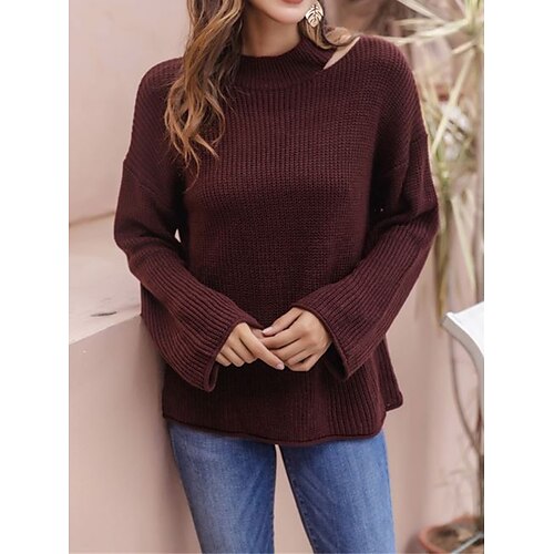 Pull Femme torsadé Tricoter Col Ras du Cou Polyester Tricoté Automne Hiver Normal Extérieur du quotidien Sortie Mode Vêtement de rue Décontractées manche longue Couleur unie Marron Rouge S M L
Pull Femme torsadé Tricoter Col Ras du Cou Polyester Tricoté Automne Hiver Normal Extérieur du quotidien Sortie Mode Vêtement de rue Décontractées manche longue Couleur unie Marron Rouge S M L