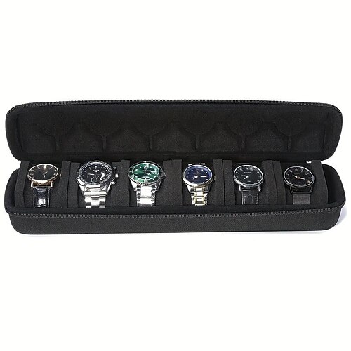 Étui de rangement pour montre à coque rigide à 6 emplacements pour l'organisation des voyages et de la maison, avec oreiller de montre doux
Étui de rangement pour montre à coque rigide à 6 emplacements pour l'organisation des voyages et de la maison, avec oreiller de montre doux