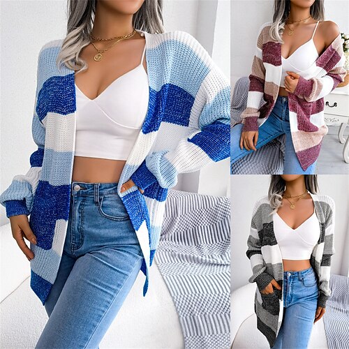 Gilet Cardigan Femme A côtes Tricoter Col Ras du Cou Acrylique Tricoté Automne Hiver Normal Extérieur du quotidien Sortie Mode Décontractées Flexible manche longue Bloc de couleur Rayé Noir Vin Bleu
Gilet Cardigan Femme A côtes Tricoter Col Ras du Cou Acrylique Tricoté Automne Hiver Normal Extérieur du quotidien Sortie Mode Décontractées Flexible manche longue Bloc de couleur Rayé Noir Vin Bleu