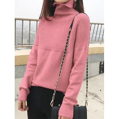 Women's Pullover Sweater Jumper Turtleneck Ribbed Knit Polyester Split Knitted Asymmetric Hem Fall Winter Regular Outdoor Daily Going out Fashion Streetwear Casual Long Sleeve Solid Color Black Pink
Women's Pullover Sweater Jumper Turtleneck Ribbed Knit Polyester Split Knitted Asymmetric Hem Fall Winter Regular Outdoor Daily Going out Fashion Streetwear Casual Long Sleeve Solid Color Black Pink