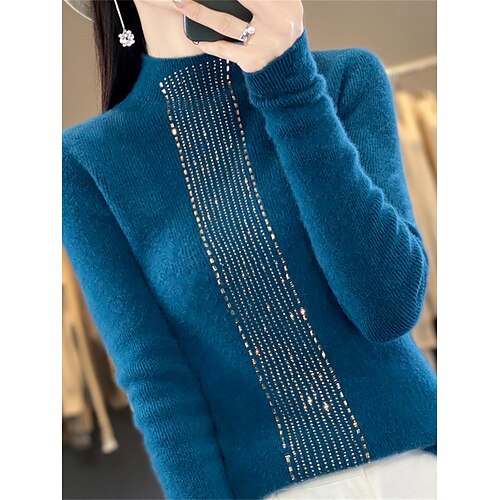 Pull Femme A côtes Tricoter Col Ras du Cou Laine Patchwork Paillettes Tricoté Automne Hiver Normal Extérieur du quotidien Sortie mode Décontractées Flexible manche longue Bloc de couleur Noir Rose
Pull Femme A côtes Tricoter Col Ras du Cou Laine Patchwork Paillettes Tricoté Automne Hiver Normal Extérieur du quotidien Sortie mode Décontractées Flexible manche longue Bloc de couleur Noir Rose