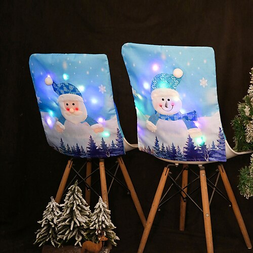 Christmas Hat Set Dining Chair Slipcovers with LED Light, XMAS Chair Back Covers Kitchen Chair Covers for Christmas Holiday Festival Decoration
Christmas Hat Set Dining Chair Slipcovers with LED Light, XMAS Chair Back Covers Kitchen Chair Covers for Christmas Holiday Festival Decoration