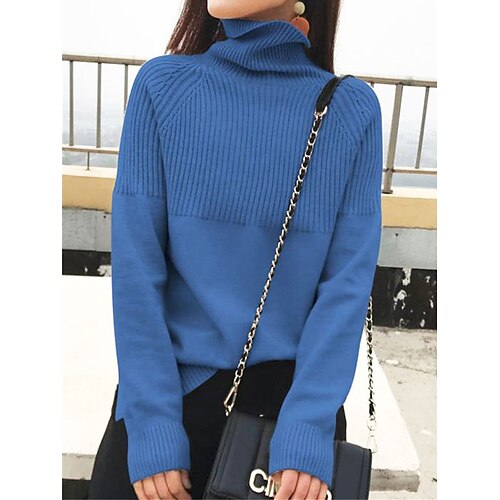 Damen Pullover Rollkragen Gerippt Stricken Polyester Gespleisst Strick Asymmetrischer Saum Herbst Winter Standard Outdoor Täglich Ausgehen Modisch Strassenmode Brautkleider schlicht Langarm Feste
Damen Pullover Rollkragen Gerippt Stricken Polyester Gespleisst Strick Asymmetrischer Saum Herbst Winter Standard Outdoor Täglich Ausgehen Modisch Strassenmode Brautkleider schlicht Langarm Feste