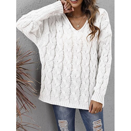 Mulheres Pulôver suéter Decote V Cabo Tricotar Acrílico Tricotado Outono Inverno Padrão Ao ar livre Diário Para Noite Moda Roupa de rua Casual Manga Longa Côr Sólida Vermelho Vinho Preto Branco S M L
Mulheres Pulôver suéter Decote V Cabo Tricotar Acrílico Tricotado Outono Inverno Padrão Ao ar livre Diário Para Noite Moda Roupa de rua Casual Manga Longa Côr Sólida Vermelho Vinho Preto Branco S M L