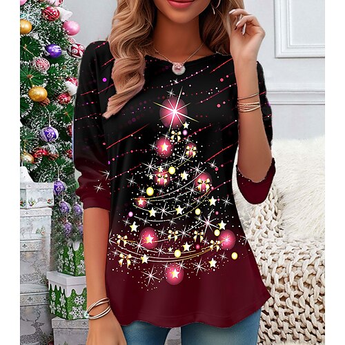 Camicia di Natale Per donna maglietta Albero di Natale Rosso Blu Verde Stampa Manica lunga Feste Natale Fine settimana Feste / vacanze Rotonda Standard Primavera & Autunno
Camicia di Natale Per donna maglietta Albero di Natale Rosso Blu Verde Stampa Manica lunga Feste Natale Fine settimana Feste / vacanze Rotonda Standard Primavera & Autunno