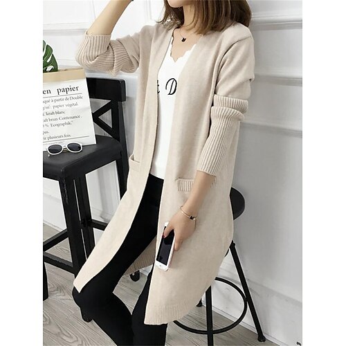 Women's Cardigan V Neck Ribbed Knit Core Spun Yarn Pocket Knitted Fall Winter Regular Outdoor Daily Going out Fashion Streetwear Casual Long Sleeve Solid Color Black Yellow Army Green One-Size
Women's Cardigan V Neck Ribbed Knit Core Spun Yarn Pocket Knitted Fall Winter Regular Outdoor Daily Going out Fashion Streetwear Casual Long Sleeve Solid Color Black Yellow Army Green One-Size