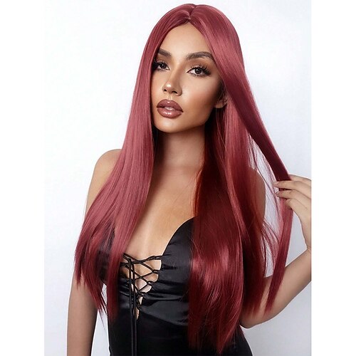 Vinho tinto peruca sintética feminino longo cabelo reto no meio sem franja adequado para uso diário halloween natal peruca cosplay
Vinho tinto peruca sintética feminino longo cabelo reto no meio sem franja adequado para uso diário halloween natal peruca cosplay