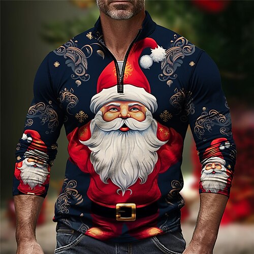 Weihnachtsmann Brautkleider schlicht Herren Bedruckt 3D Zip Polo Golfpolo Outdoor Casual Strassenmode Weihnachten Polyester Langarm Zip Polo-Shirts Schwarz Dunkelmarine Herbst Winter S M L
Weihnachtsmann Brautkleider schlicht Herren Bedruckt 3D Zip Polo Golfpolo Outdoor Casual Strassenmode Weihnachten Polyester Langarm Zip Polo-Shirts Schwarz Dunkelmarine Herbst Winter S M L