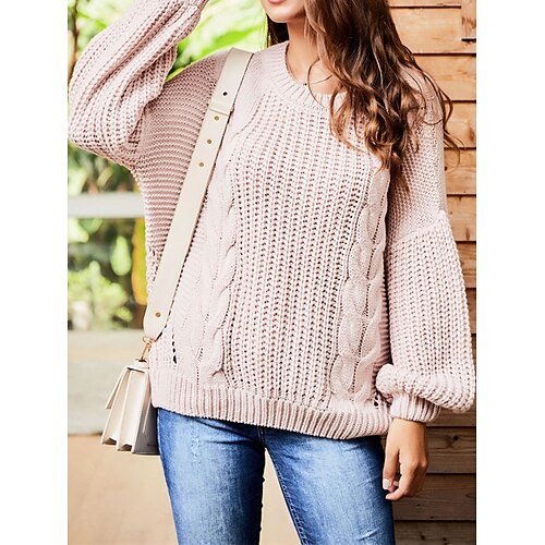 Pull Femme torsadé Tricoter Col Ras du Cou Acrylique Tricoté Automne Hiver Normal Extérieur du quotidien Sortie Mode Vêtement de rue Décontractées manche longue Couleur unie Rose Claire S M L
Pull Femme torsadé Tricoter Col Ras du Cou Acrylique Tricoté Automne Hiver Normal Extérieur du quotidien Sortie Mode Vêtement de rue Décontractées manche longue Couleur unie Rose Claire S M L
