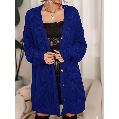Mujer Cárdigan Escote en Pico Cable Tejer Acrílico Botón De Punto Otoño Invierno Largo Exterior Diario Noche Moda Ropa de calle Casual Manga Larga Color sólido Azul Piscina Verde Trébol S M L
Mujer Cárdigan Escote en Pico Cable Tejer Acrílico Botón De Punto Otoño Invierno Largo Exterior Diario Noche Moda Ropa de calle Casual Manga Larga Color sólido Azul Piscina Verde Trébol S M L