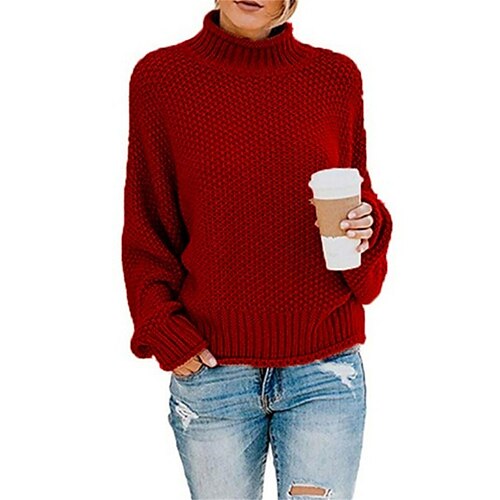 Damen Pullover Ständer Waffel Stricken Acryl überdimensional Herbst Winter Standard Outdoor Täglich Festtage Strassenmode Täglich Weich Langarm Feste Farbe Weinrot Rot orange Armeegrün S M L
Damen Pullover Ständer Waffel Stricken Acryl überdimensional Herbst Winter Standard Outdoor Täglich Festtage Strassenmode Täglich Weich Langarm Feste Farbe Weinrot Rot orange Armeegrün S M L