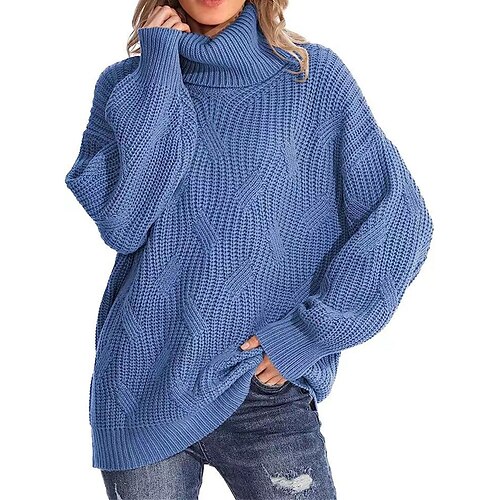 Mujer Suéter de punto Cuello Alto Cable Tejer Acrílico De Punto Otoño Invierno Regular Exterior Diario Noche Moda Ropa de calle Casual Manga Larga Color sólido Negro Blanco Vino S M L
Mujer Suéter de punto Cuello Alto Cable Tejer Acrílico De Punto Otoño Invierno Regular Exterior Diario Noche Moda Ropa de calle Casual Manga Larga Color sólido Negro Blanco Vino S M L
