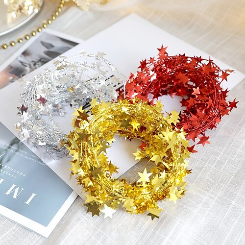 Fio para decoração de natal, estrelas de cinco pontas, barras coloridas, grama lafite, adereços para festa festiva, itens decorativos, faça você mesmo
Fio para decoração de natal, estrelas de cinco pontas, barras coloridas, grama lafite, adereços para festa festiva, itens decorativos, faça você mesmo