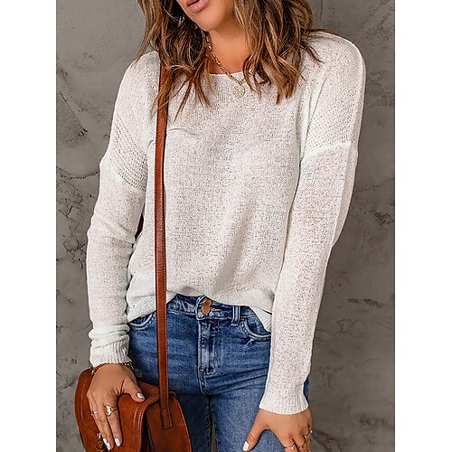 Mulheres Pulôver suéter Gola Redonda Estriado Tricotar Poliéster Tricotado Outono Inverno Padrão Ao ar livre Diário Para Noite Moda Roupa de rua Casual Manga Longa Côr Sólida Preto Branco Azul S M L
Mulheres Pulôver suéter Gola Redonda Estriado Tricotar Poliéster Tricotado Outono Inverno Padrão Ao ar livre Diário Para Noite Moda Roupa de rua Casual Manga Longa Côr Sólida Preto Branco Azul S M L