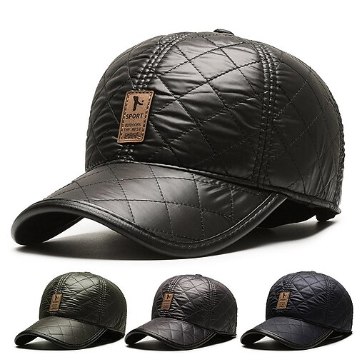 Men's Baseball Cap Winter Hats Black Deep Blue PU Leather Warm Outdoor Vacation Plain Thermal Adjustable Windproof Fashion
Men's Baseball Cap Winter Hats Black Deep Blue PU Leather Warm Outdoor Vacation Plain Thermal Adjustable Windproof Fashion