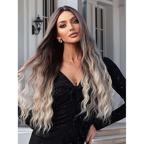 Women Wigs 30 Inch Long Natural Wavy Curly Wigs, Ombre Brown Blond Synthetic Wigs Middle Part Ethereal Charming Wigs for Daily Party
Women Wigs 30 Inch Long Natural Wavy Curly Wigs, Ombre Brown Blond Synthetic Wigs Middle Part Ethereal Charming Wigs for Daily Party