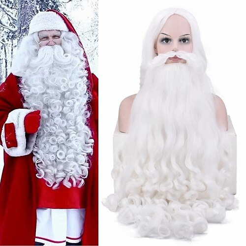 Lange gewellte synthetische Lockenperücke, weiße lange lockige Perücke, Cosplay-Weihnachtsmann-Perücke, für Weihnachtsfeier
Lange gewellte synthetische Lockenperücke, weiße lange lockige Perücke, Cosplay-Weihnachtsmann-Perücke, für Weihnachtsfeier