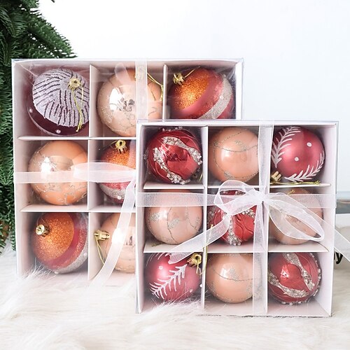 9 pièces/ensemble boules de noël décorations 6 cm/8 cm boules peintes boules de noël en forme de boules pendentifs d'arbre de noël
9 pièces/ensemble boules de noël décorations 6 cm/8 cm boules peintes boules de noël en forme de boules pendentifs d'arbre de noël
