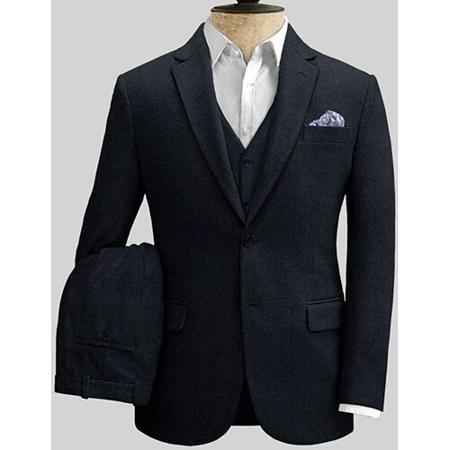 Dunkelblau Herren Hochzeit Tweed -Anzüge Einfarbig 3-teiliges Set Retro Vintage Übergrössen Einreiher - 2 Knöpfe 2023
Dunkelblau Herren Hochzeit Tweed -Anzüge Einfarbig 3-teiliges Set Retro Vintage Übergrössen Einreiher - 2 Knöpfe 2023