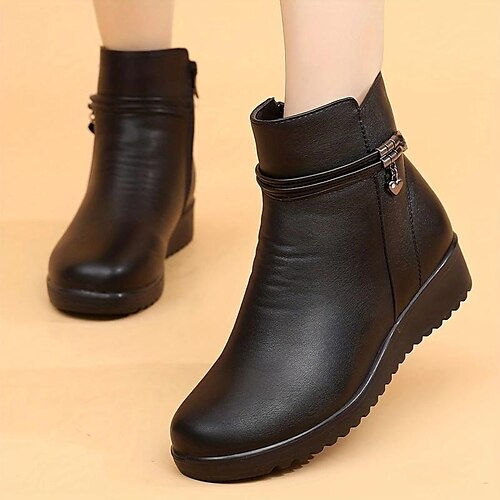 Mujer Botas Bailarinas Tallas Grandes Zapatos blandos Zapatos Confort Diario Forrado con Lana Botines Botines Tacón Plano Dedo redondo Felpa Confort Minimalismo PU Cremallera Color sólido Negro
Mujer Botas Bailarinas Tallas Grandes Zapatos blandos Zapatos Confort Diario Forrado con Lana Botines Botines Tacón Plano Dedo redondo Felpa Confort Minimalismo PU Cremallera Color sólido Negro