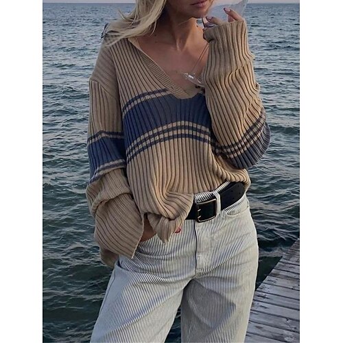 Damen Pullover Hemdkragen Gerippt Stricken Acryl Taste Strick Herbst Winter Standard Outdoor Täglich Ausgehen Modisch Strassenmode Brautkleider schlicht Langarm Farbblock Gestreift Khaki S M L
Damen Pullover Hemdkragen Gerippt Stricken Acryl Taste Strick Herbst Winter Standard Outdoor Täglich Ausgehen Modisch Strassenmode Brautkleider schlicht Langarm Farbblock Gestreift Khaki S M L