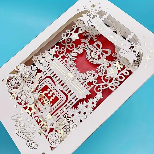 1pc, Greeting Card Christmas Three-dimensional Ornament Greeting Card Laser Engraving Hot Stamping Process Four-layer Three-dimensional Exquisite Greeting Card Blessing Card With Envelope.
1pc, Greeting Card Christmas Three-dimensional Ornament Greeting Card Laser Engraving Hot Stamping Process Four-layer Three-dimensional Exquisite Greeting Card Blessing Card With Envelope.