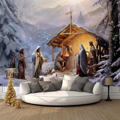 Escena de la Natividad de Navidad, tapiz colgante, arte de pared, tapiz grande de Navidad, decoración mural, fotografía, telón de fondo, manta, cortina, hogar, dormitorio, sala de estar
Escena de la Natividad de Navidad, tapiz colgante, arte de pared, tapiz grande de Navidad, decoración mural, fotografía, telón de fondo, manta, cortina, hogar, dormitorio, sala de estar