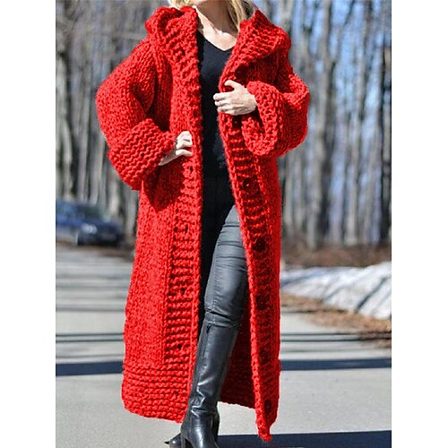 Mujer Chaqueta suéter Con Capucha Fornido Tejer Poliéster Botón De Punto Otoño Invierno Largo Exterior Diario Noche Moda Casual Suave Manga Larga Color sólido Negro Amarillo Rosa S M L
Mujer Chaqueta suéter Con Capucha Fornido Tejer Poliéster Botón De Punto Otoño Invierno Largo Exterior Diario Noche Moda Casual Suave Manga Larga Color sólido Negro Amarillo Rosa S M L