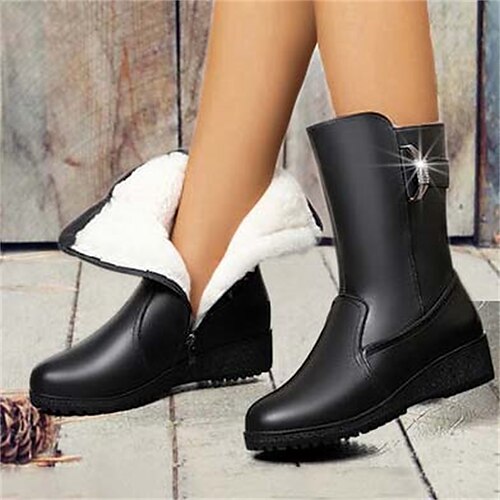 Mujer Botas Botas de nieve Zapatos blandos Zapatos Confort Diario Botas a media pierna Tacón Plano Dedo redondo Felpa Confort Minimalismo PU Mocasín Color sólido Negro
Mujer Botas Botas de nieve Zapatos blandos Zapatos Confort Diario Botas a media pierna Tacón Plano Dedo redondo Felpa Confort Minimalismo PU Mocasín Color sólido Negro