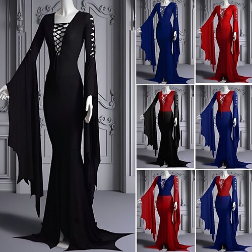 Retro Vintage Punk Gothic Mittelalterlich Kleid Meerjungfrauenkleider Hexe Morticia Addams Damen Cosplay Kostüm Halloween Kleid
Retro Vintage Punk Gothic Mittelalterlich Kleid Meerjungfrauenkleider Hexe Morticia Addams Damen Cosplay Kostüm Halloween Kleid