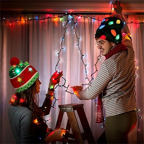 Lustige LED-Licht gestrickte Weihnachtsmütze für Erwachsene und Kinder, Beanie-Mütze, Neujahr, Weihnachten, Kinder, Geschenk, Dekore, Party-Hut, Kappen
Lustige LED-Licht gestrickte Weihnachtsmütze für Erwachsene und Kinder, Beanie-Mütze, Neujahr, Weihnachten, Kinder, Geschenk, Dekore, Party-Hut, Kappen