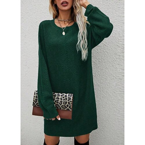 Mulheres Vestido de moletom Gola Redonda Estriado Tricotar Poliéster Acrílico Crewneck Tricotado Primavera Outono Longo Trabalho Diário Para Noite Moda Casual Macia Manga Longa Côr Sólida Verde Escuro
Mulheres Vestido de moletom Gola Redonda Estriado Tricotar Poliéster Acrílico Crewneck Tricotado Primavera Outono Longo Trabalho Diário Para Noite Moda Casual Macia Manga Longa Côr Sólida Verde Escuro