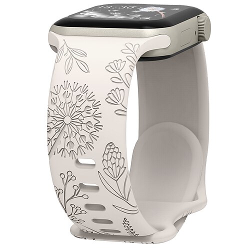 Band mit Blumengravur für Apple Watch 41/40/38, Löwenzahn-Blumenmuster, Silikonarmband für iWatch 8/7/6/5/4/3/se
Band mit Blumengravur für Apple Watch 41/40/38, Löwenzahn-Blumenmuster, Silikonarmband für iWatch 8/7/6/5/4/3/se