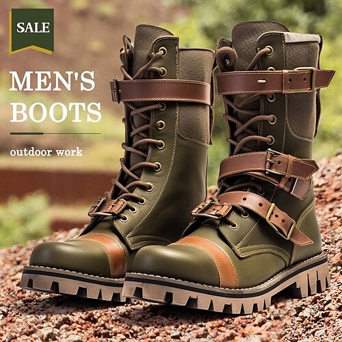 Hombre Botas Botas de ciclista Botas de Moto Retro Zapatos de Paseo Casual Diario Cuero Cómodo Botines / Hasta el Tobillo Mocasín Verde Ejército Primavera Otoño
Hombre Botas Botas de ciclista Botas de Moto Retro Zapatos de Paseo Casual Diario Cuero Cómodo Botines / Hasta el Tobillo Mocasín Verde Ejército Primavera Otoño