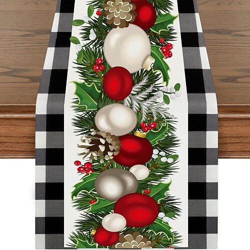 Camino de mesa de Navidad, decoración de mesa de comedor de cocina de vacaciones de invierno de temporada para decoración de fiesta en casa al aire libre interior
Camino de mesa de Navidad, decoración de mesa de comedor de cocina de vacaciones de invierno de temporada para decoración de fiesta en casa al aire libre interior