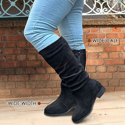 Women's Boots Wide Calf Boots Plus Size Outdoor Office Work Knee High Boots Block Heel Chunky Heel Fashion Elegant Comfort Suede Loafer Solid Color Black
Women's Boots Wide Calf Boots Plus Size Outdoor Office Work Knee High Boots Block Heel Chunky Heel Fashion Elegant Comfort Suede Loafer Solid Color Black