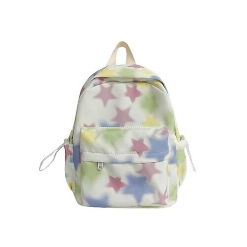 

Women's Backpack 3D Print Mini Backpack Daily Galaxy Nylon Large Capacity Lightweight Zipper Black White Pink