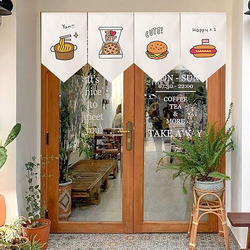 

hamburguesa café cocina restaurante puerta corta cubre cortinas colgantes bandera triangular cortinas cortinas cortas la mitad de la casa sala de estar cortinas de partición decorativas