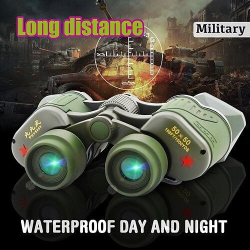 

HD portable 50x50 8 m/1000 m jumelles professionnelles armée militaire télescope vision nocturne avec coordonnées de reconnaissance boussole jumelles étanche randonnée en plein air camping chasse