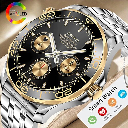 

2023 New Bluetooth Call Men Smart Watch 1.43 inch AMOLED Business Watches Heart Rate Monitoring Sports Smartwatch For Metal Body