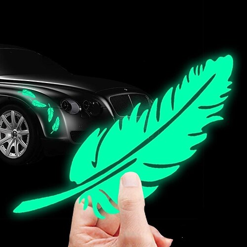 

2PCs/8PCs Car Cover Scratch Decorative Stickers Dazzling Luminous Feather Scratch Stickers Body Front And Rear Bumper Modified Stickers